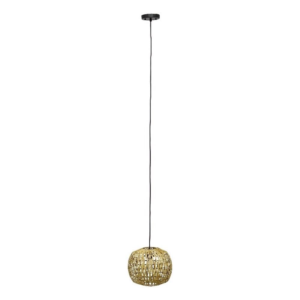 Lalia Home Bohemian Pendant Light, Woven Paper Shade, 11.38in, Natural, Model 1270-LHP-3008-NA