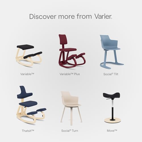 Varier Variable Balans Original Kneeling Chair Designed by Peter Opsvik (Red Revive Fabric with Natural Ash Base)
