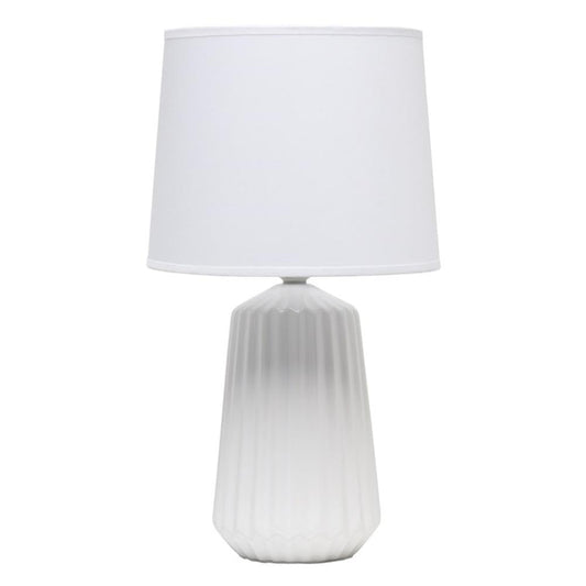 Simple Designs LT1119-OFF Ceramic Bedside Table Lamp, Off White, 9.45inL x 9.45inW x 17.4inH