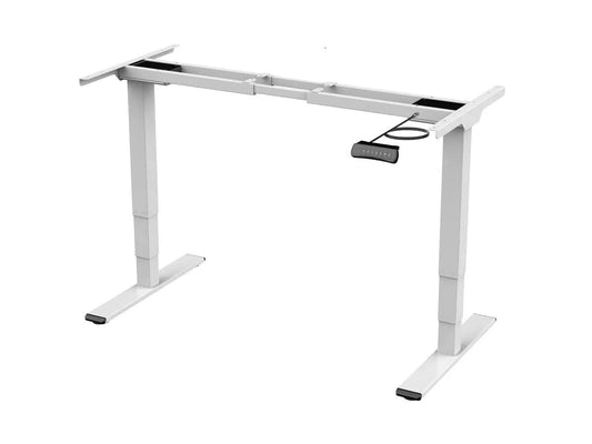Monoprice Electric Dual Motor 3-Stage Height Adjustable Sit-Stand Desk Frame V2, 220 lbs Weight Load Capacity, Ergonomic, for Home and Office, White - Workstream Collection