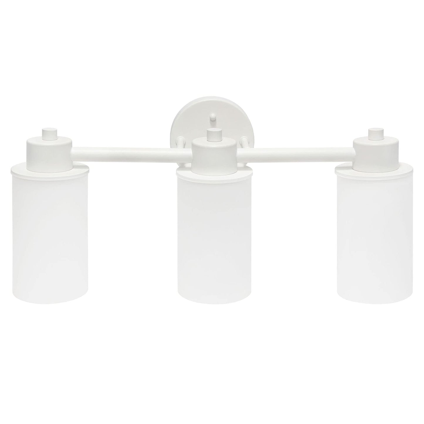 Lalia Home Vanity Light Fixture, Three Light Metal & Opaque Glass, 20.75inL x 6.5inW x 10inH, White, Model 1270-LHV-100