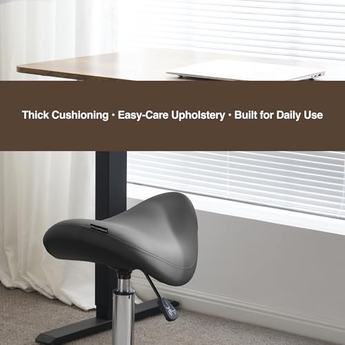 DR.LOMILOMI Ergonomic Saddle Stool, Adjustable Pneumatic Swivel Rolling Saddle Seat with Wheels for Hygienic, SPA, Salon, Home and Office, Haku 506 Series