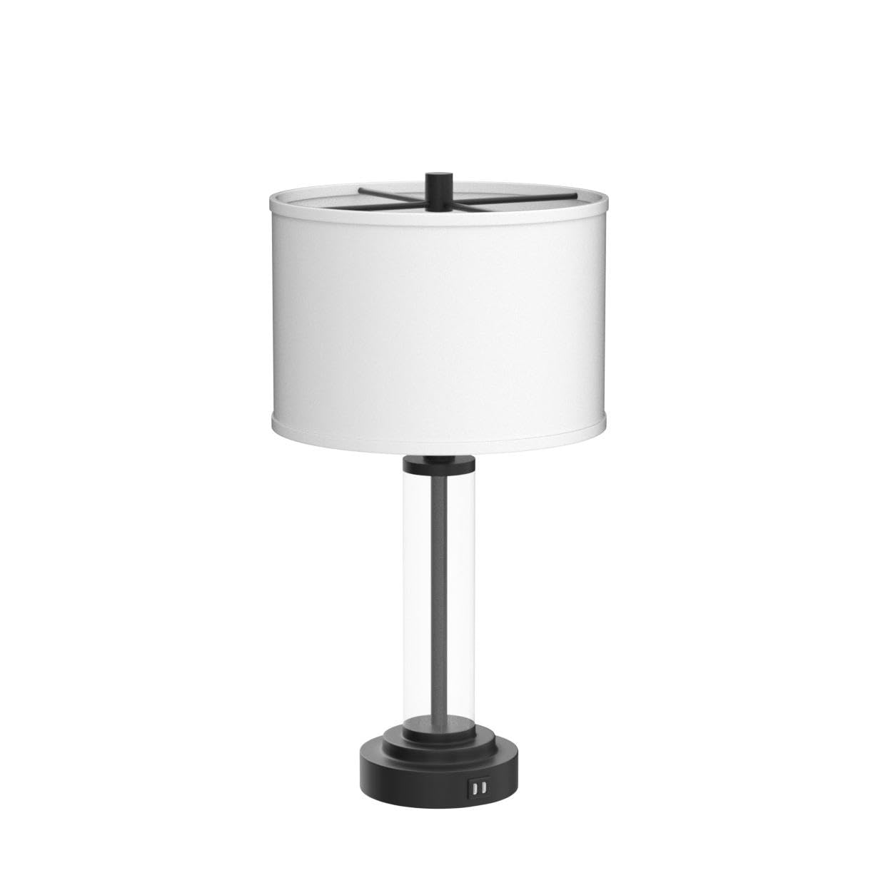 QiMH Touch Control Table Lamps Set of 2, 3-Way Dimmable, USB Ports, Modern Nightstand Lamp, Glass & Metal, Black