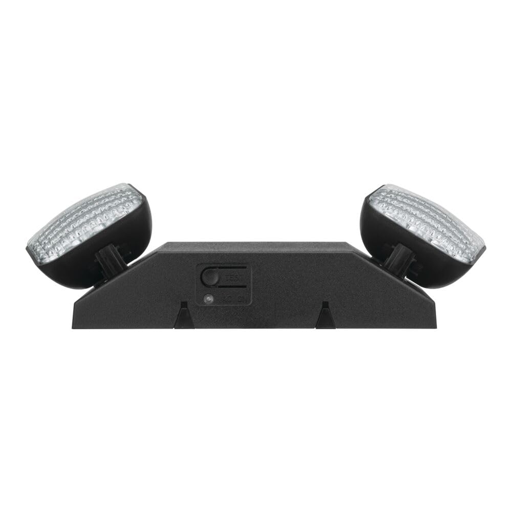 Lithonia Lighting Basics Led Emergency Light  Emergency Lighting With Dual Adjustable Led Lamp Heads  Wall Mount  Damp Location Rated  90-Minute Backup  Mvolt  Black (Eu2C B Mvolt M6)