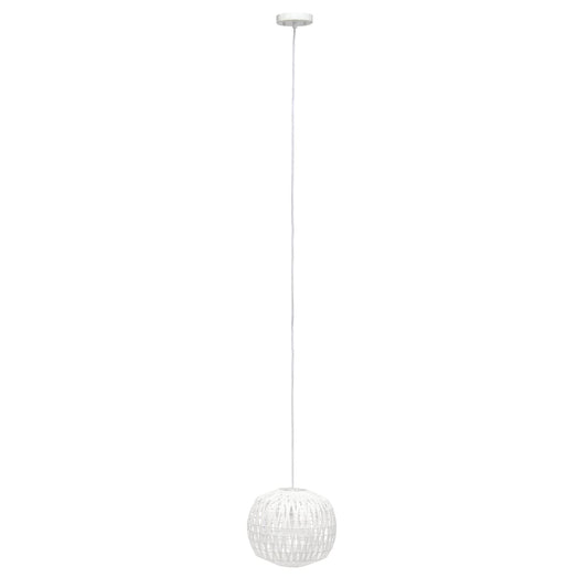 Lalia Home 1-Light Pendant, Bohemian Coastal Style, 11.37in Size, White Paper Shade, Model 1270-LHP-3008-WH