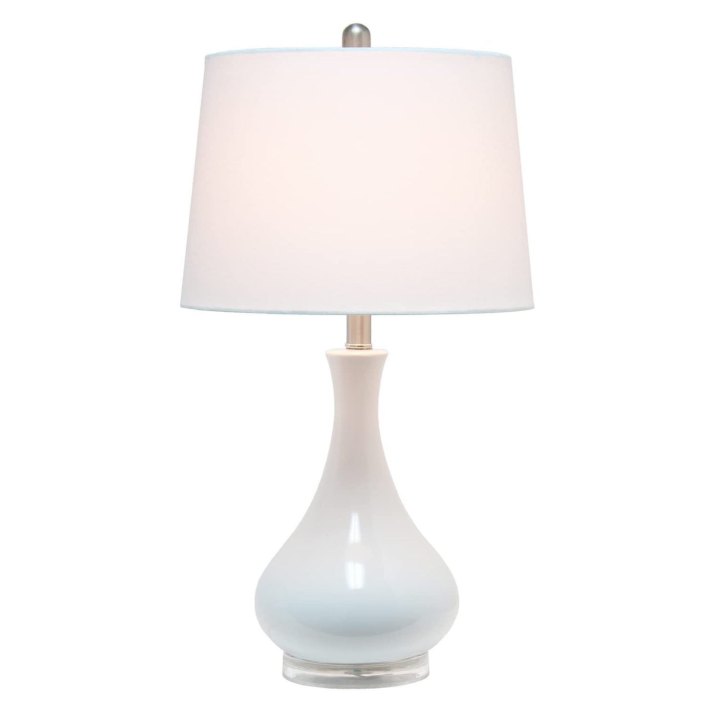 Elegant Designs LT3312-AQU Ceramic Table Lamp, Glossy Tear Drop Shape, 14inL x 14inW x 26.25inH, Aqua