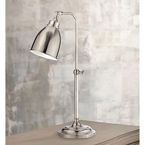 Cal Lighting BO-2032TB-BS Traditional Table Lamp, Metal, 15 inches, Pwt, Nckl, B/S, Slvr Finish