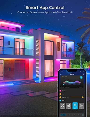 Govee Outdoor LED Strip Lights, 65.6ft RGBIC Waterproof Rope Lights, Smart WiFi, Multicolor, Model H6173