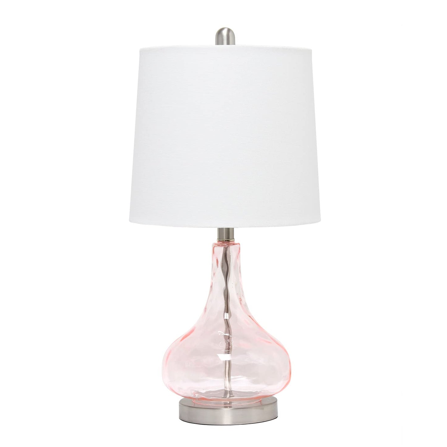 Elegant Designs Modern Bedside Table Lamp, 23.25in Pink Rose Quartz, Fabric Shade, Model LT3326-RQT, 11inL x 11inW
