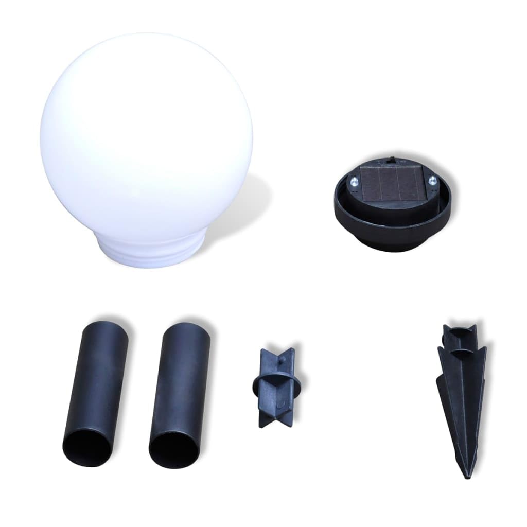 vidaXL Outdoor Solar Path Garden Lamp 4pcs LED 5.9in Plastic White with Black Tubes Model 14255