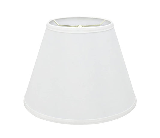 Aspen Creative Lamp Shade, Transitional Empire Shape, Faux Silk, Pearl White, 7in Top x 13in Bottom x 9.5in Slant Height, Model 32188A