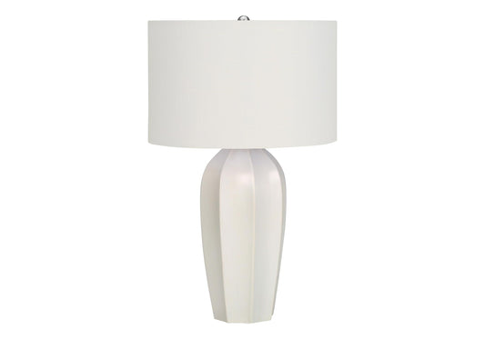 Monarch Specialties Table Lamp, Modern Cream Ceramic, Ivory Shade, 27inH, 16.5inL x 16.5inW, Model I 9731