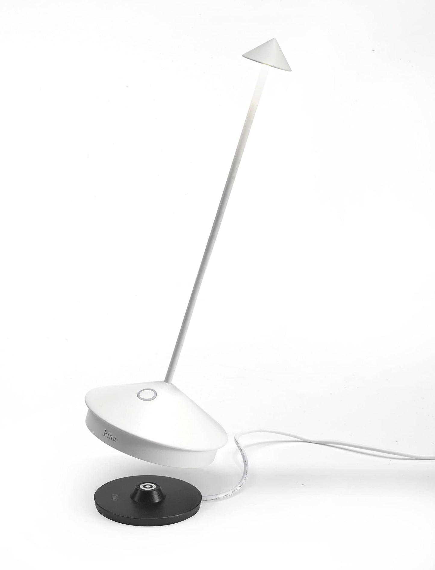 Zafferano Pina Pro LED Table Lamp - White Aluminum, Indoor/Outdoor, H29cm, Model: ZAFPINAPRO-WH