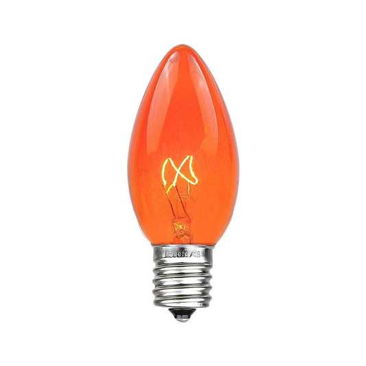 Novelty Lights C9 Outdoor Christmas Replacement Bulbs, 500 Pack, Amber, E17 Intermediate Base, 7 Watt, Glass