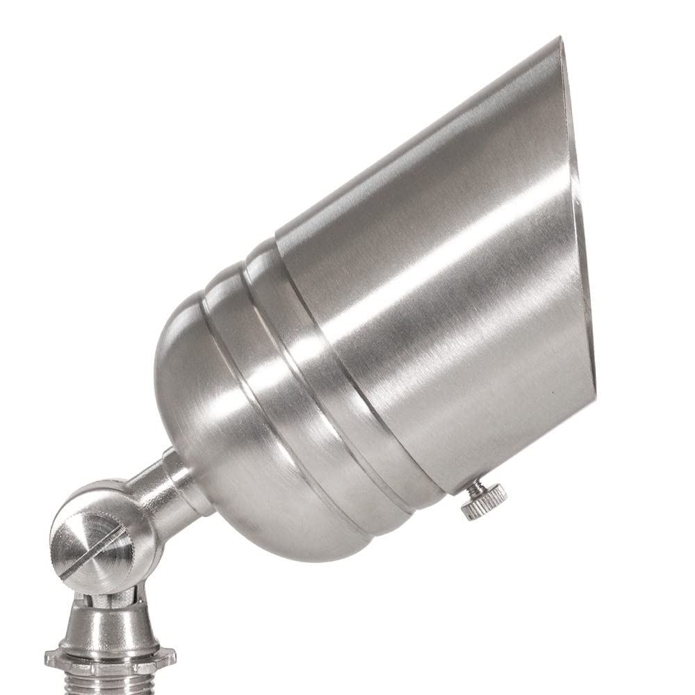 VOLT 20-Pack Outdoor Spotlights, 12V Stainless Steel, 5W 2700K MR16 LED Bulbs, Silver