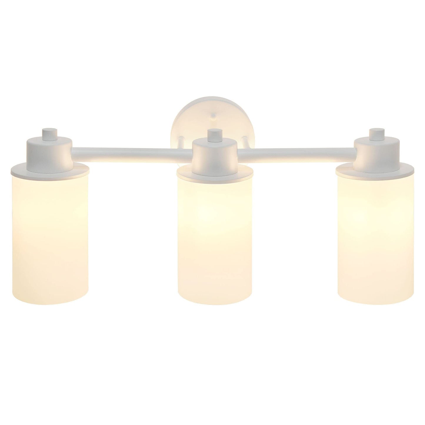 Lalia Home Vanity Light Fixture, Three Light Metal & Opaque Glass, 20.75inL x 6.5inW x 10inH, White, Model 1270-LHV-100