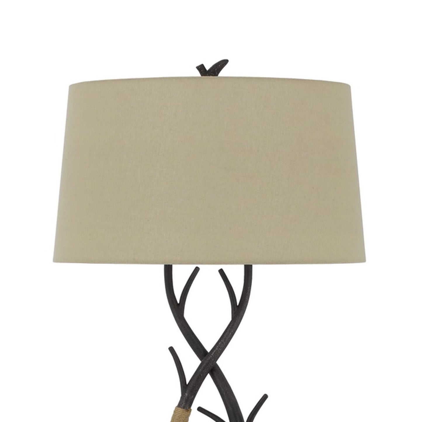 Benzara 60 Inch Metal Floor Lamp, Dimmer, Tree Branch Base, Black, Model BM272216