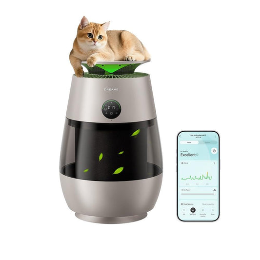 ‌Dreame Pet Air Purifier, 1346 ft² for Home Large Room, NeverChange 5.4-Year Filters for Odor Purification, 360° Visual Collection of Hair, ‌Pet-Friendly Design, APP & Voice Control, AP10-Gold