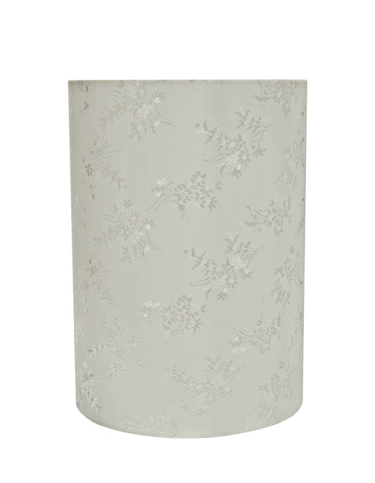 Aspen Creative Drum Lamp Shade, Pearl White, 8inx8inx11in, Model 31026A, Grid Textured Fabric