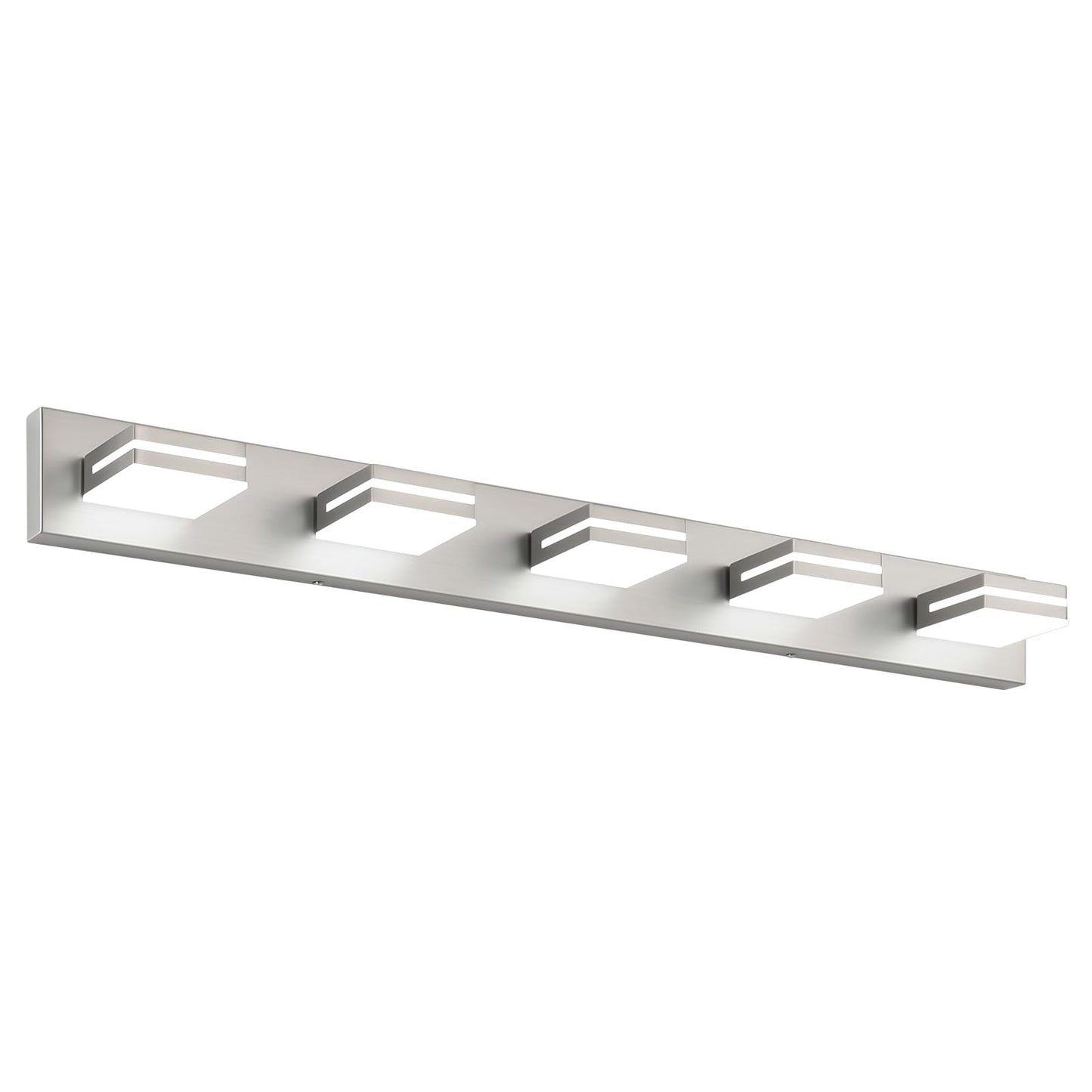 Sinerise Led Modern Bathroom Vanity Light Fixtures (5-Light  40-Inch  Dimmable)  Brushed Nickel Modern Acrylic Bathroom Wall Lighting Fixtures Over Mirror (Cool White 6000K)