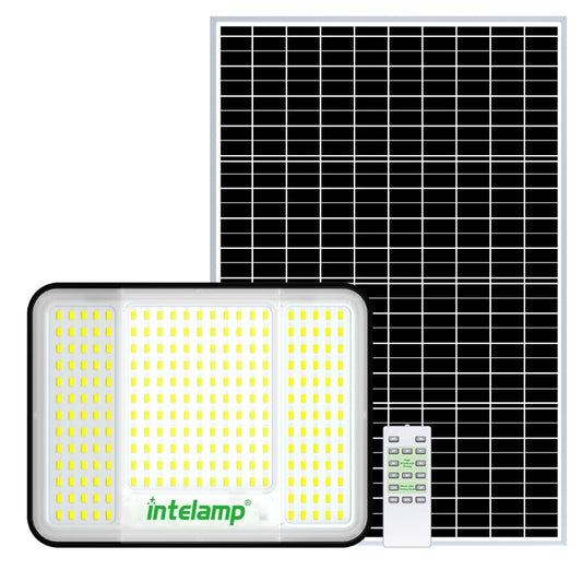 Intelamp Solar Flood Lights Outdoor Waterproof  20000Mah 2000Lm Floodlight Exterior With Remote 16.4 Ft Cable  2-12H Timer Dusk To Dawn Security Spots Lighting Outside For Garden Pathway