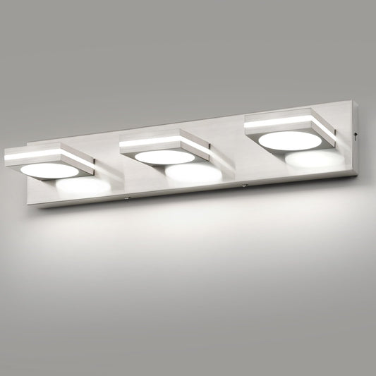 Okeli Led Modern Bathroom Vanity Light Fixtures (3-Light  22-Inch)  Brushed Nickel Acrylic Bathroom Wall Lighting Fixtures Over Mirror  3Cct  Etl Listed  Dimmable