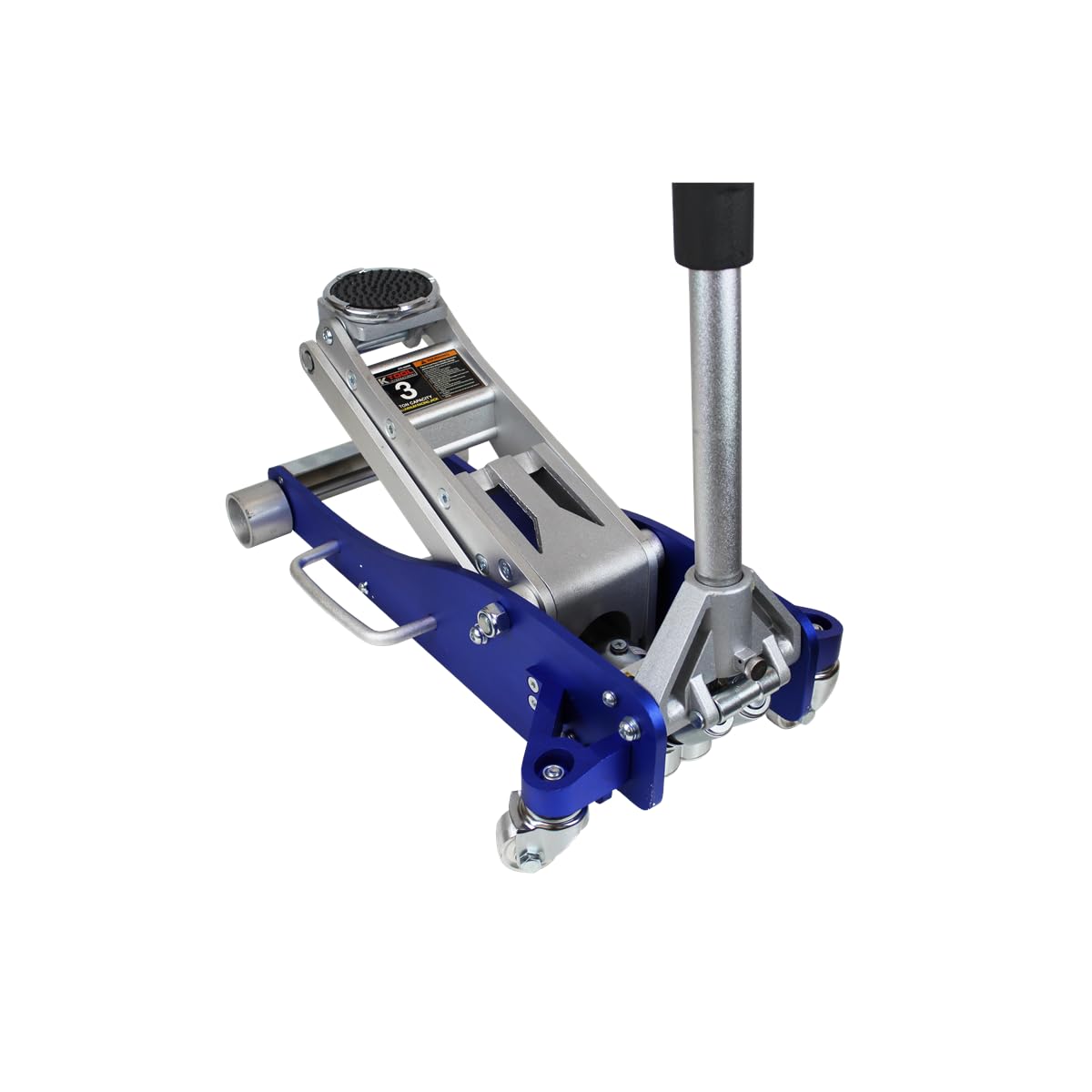 K Tool International 63099 3 Ton Automotive Aluminum Service Floor Jack for Garages, Repair Shops, and DIY, 6,000 lbs. Capacity, Hydraulic Lifting Range 3.75" - 19.25", Dual Pump, Blue/Silver