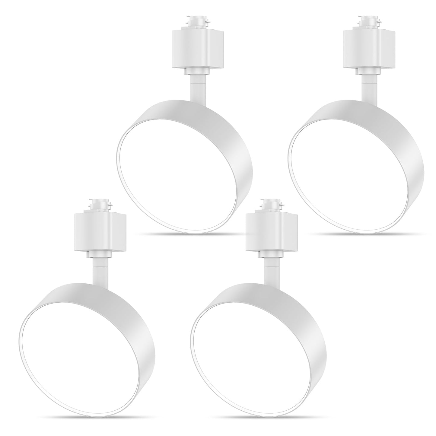Tuyubee Diffuse Led Track Lighting Heads H Type Track Light Heads Dimmable Kitchen Track Lighting Fixtures Ceiling  Compatible With H Track Rails - Flicker Free Cri90+ 3000K 12W 1000Lm  4 Pack White