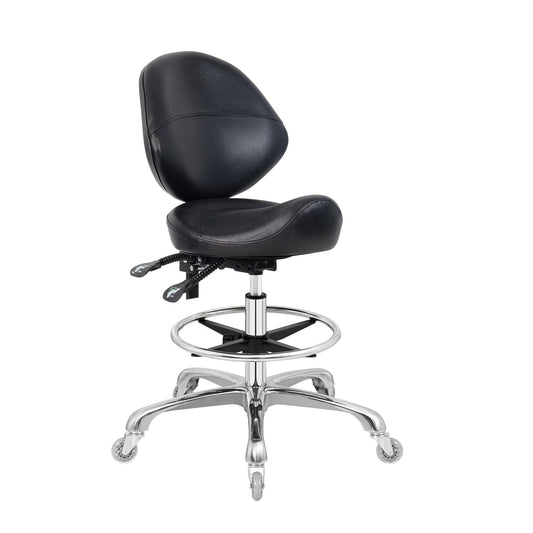 Nolasalon Saddle Stool Chair with Wheels,Ergonomic Swivel Rolling Height Adjustable for Salon Beauty Clinic Dentist Tattoo Home Office