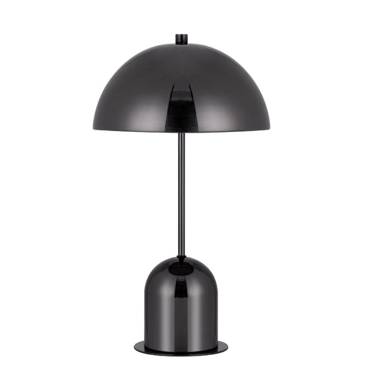 Benzara Metal Accent Table Lamp, 20 Inch, Dome Shade, Black, Model BM271963