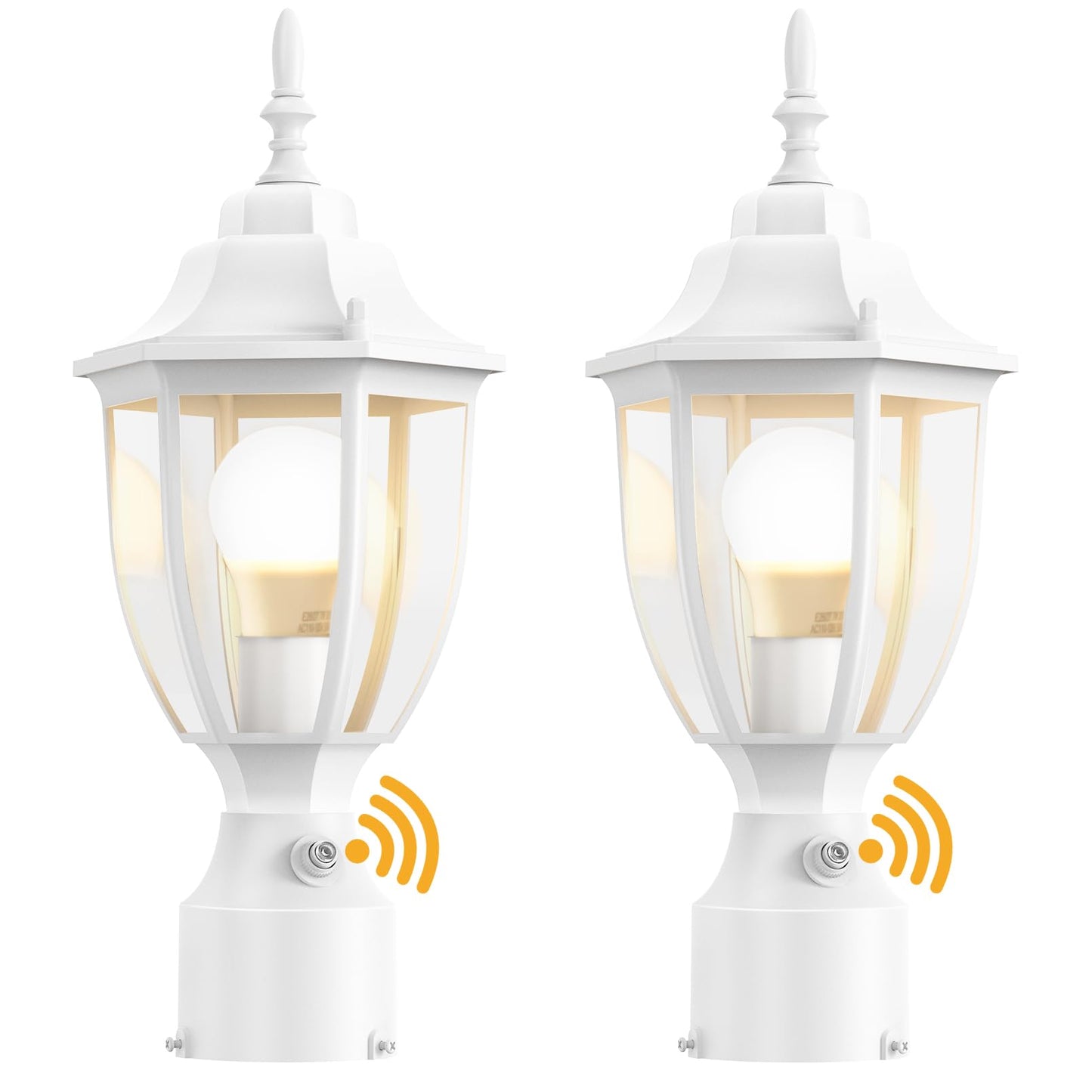 Lamomo Outdoor Post Lights  2 Packs Dusk To Dawn Lamp Post Light Fixture  Waterproof Aluminum White Lamp Posts Outdoor Lighting Pole Lantern For Yard Patio Pathway Garden