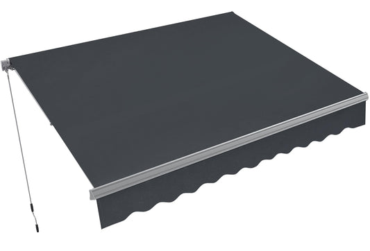 MCombo Patio Awning 12x8 Feet Sunshade Canopy for Manual Retractable Awnings, 4664 (Dark Grey, 12x8ft)