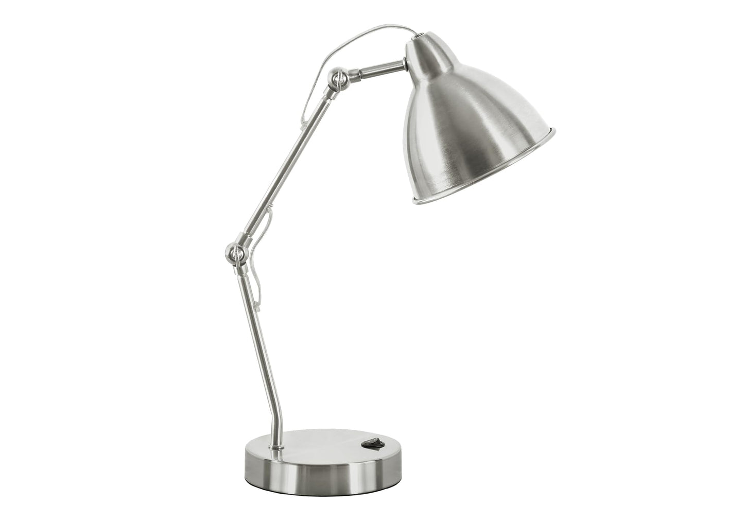 Monarch Specialties I 9659 Table Lamp, USB Port, Nickel Metal, Silver Shade, 11.75inL x 6inW x 16.75inH