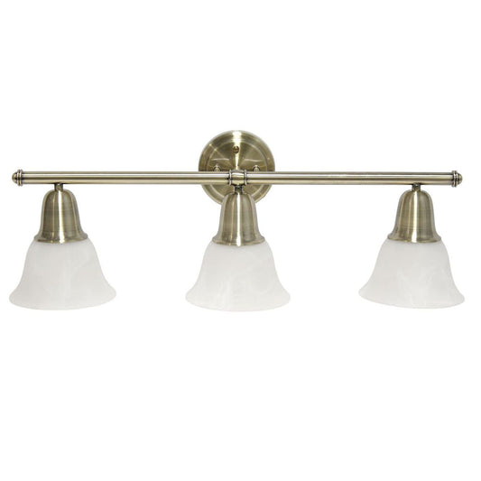 Lalia Home Vanity Light Fixture, 3-Light, Antique Brass, Iron, 26.5inL x 7.75inW x 9.7inH, Model 1270-LHV-