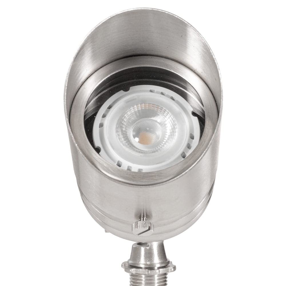 VOLT Outdoor Spotlights - 12V Fat Boy Stainless Steel - 20-Pack without LED Bulbs - Silver Finish