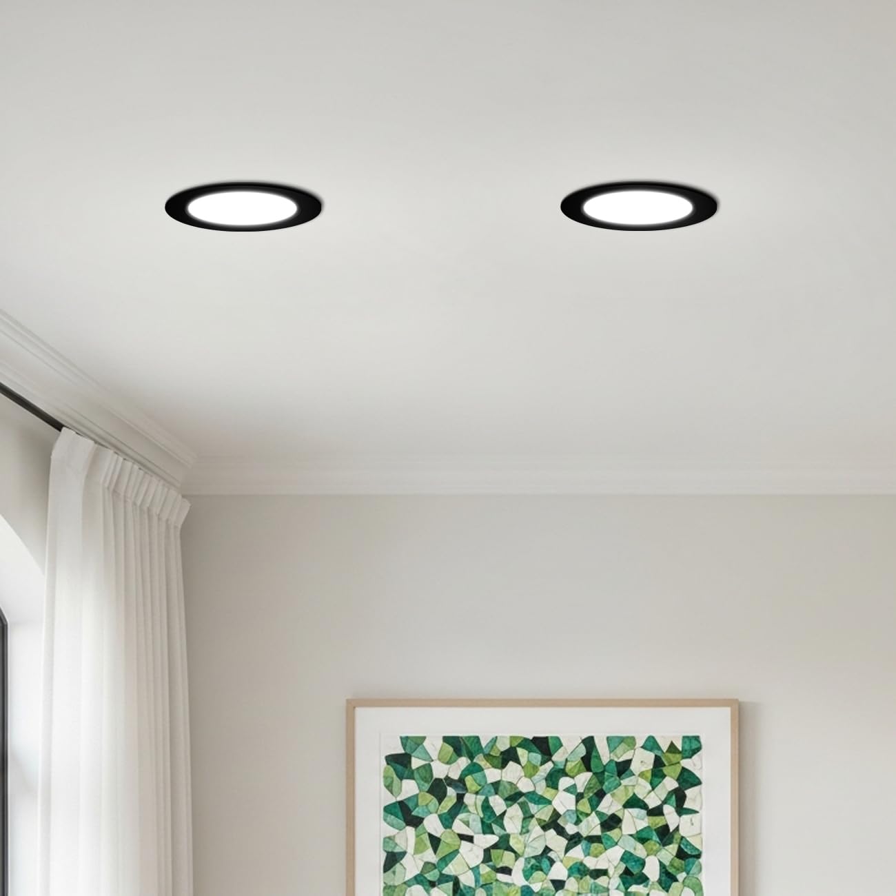 Anwio Recessed Lighting 6 Inch Black  5Cct 9W 1000Lm Flat Retrofit Led Recessed Lights Can Needs  2700/3000/4000/5000/6000K Selectable Can Lights Cri 80+ Dimmable E26 Base Ic Rated & Etl 8 Pack
