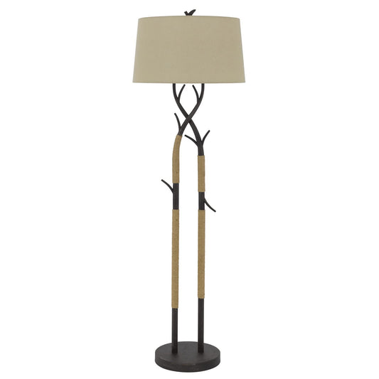 Benzara 60 Inch Metal Floor Lamp, Dimmer, Tree Branch Base, Black, Model BM272216