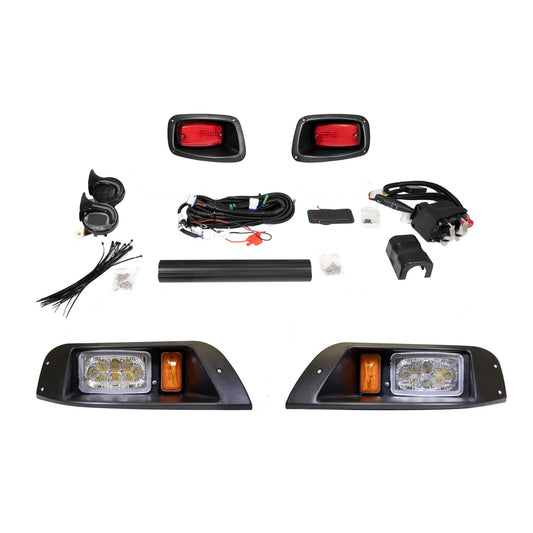 PROFX Deluxe LED Golf Cart Light Kit for EZGO TXT (1994.5-2013) Gas & Electric | Includes Adjustable LED High/Low Beam Headlights, Tail Lights, Turn Signals, Hazard Lights, Brake Pad, Horn