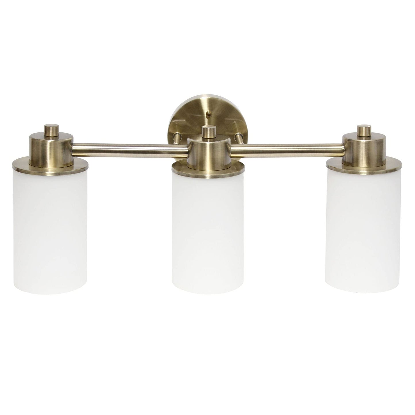 Simple Designs VT1024-ABS Modern Wall Mounted Vanity Fixture, 3 Light, Metal & Glass Shade, Antique Brass, 20.75in for Bathroom, Entryway, Hallway