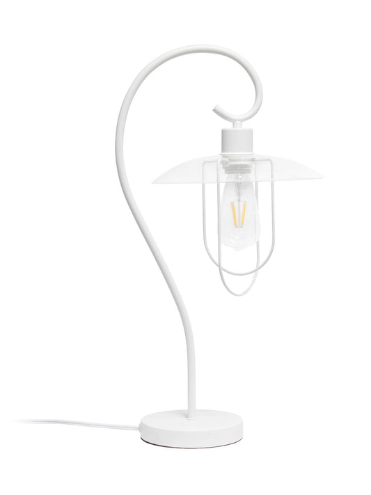 Simple Designs Modern Metal Table Lamp LT1086-WHT, Iron, White