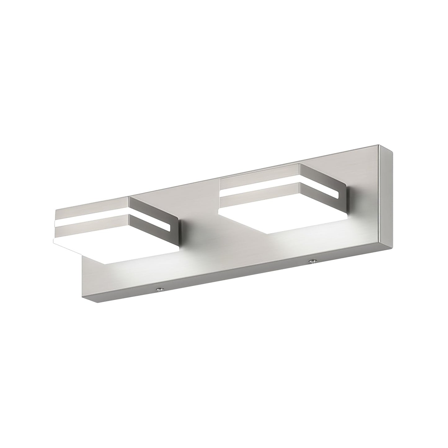 Sinerise Led Modern Bathroom Vanity Light Fixtures (2-Light  15.5-Inch  Dimmable)  Brushed Nickel Modern Acrylic Bathroom Wall Lighting Fixtures Over Mirror (Cool White 6000K)
