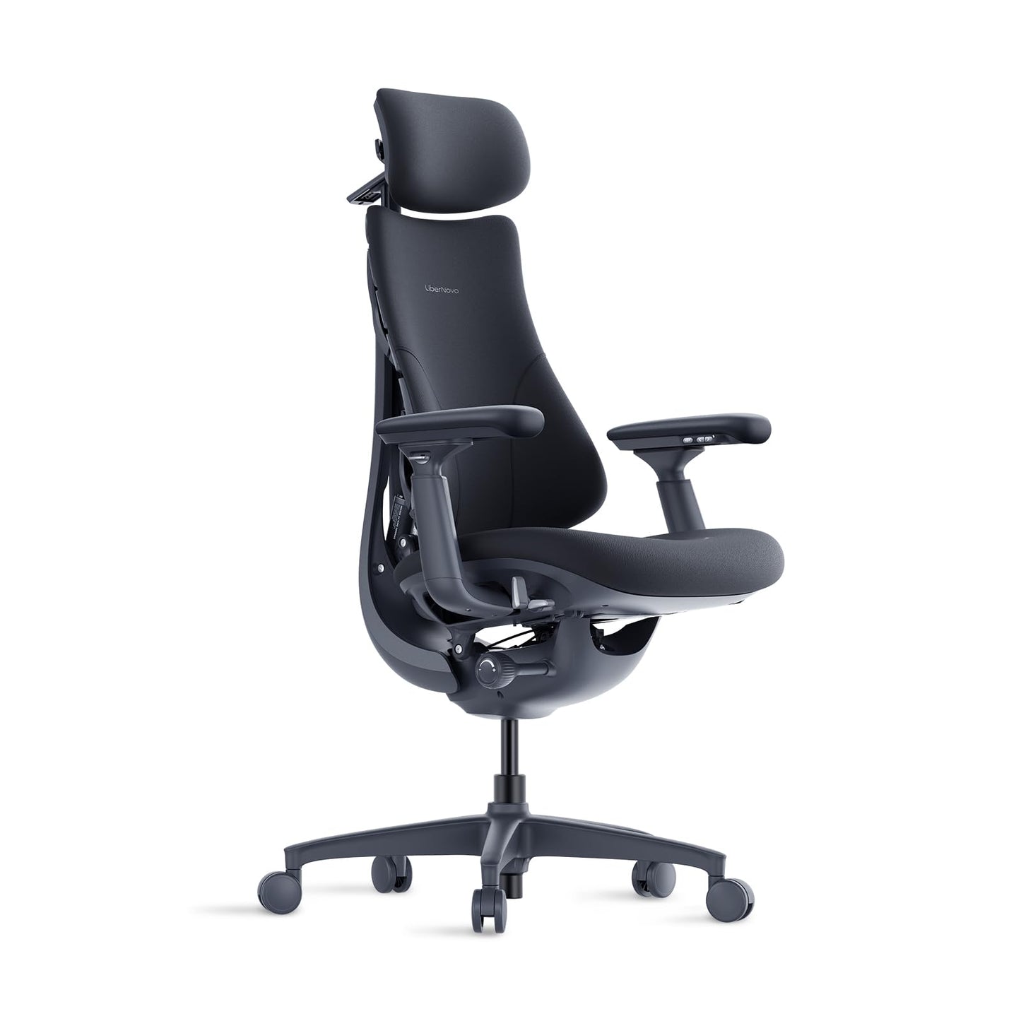LiberNovo Dynamic Ergonomic Office Chair - Comfy Adjustable Desk Chair with Adaptive Lumbar Support, 160° Recline & Built-in Spine Stretch for Back Comfort, Home Office Long Hours Use, Black+45cm