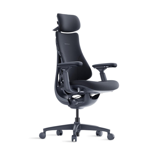 LiberNovo Dynamic Ergonomic Office Chair - Comfy Adjustable Desk Chair with Adaptive Lumbar Support, 160° Recline & Built-in Spine Stretch for Back Comfort, Home Office Long Hours Use, Black+45cm