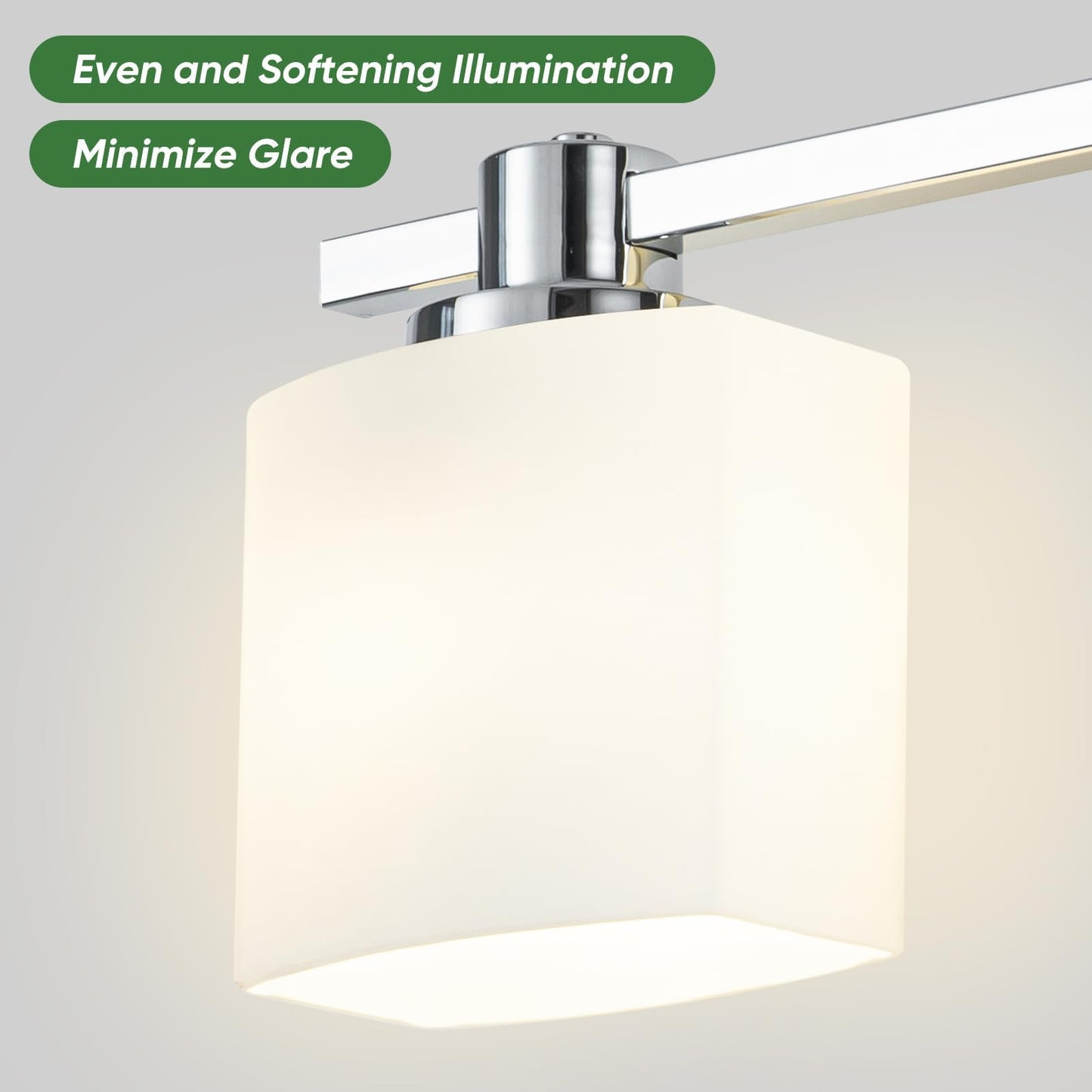 Nedyzog 24 Inch Chrome Bathroom Light Fixtures Over Mirror 3 Light Bathroom Vanity Light Silver Modern Industrial Makeup Lighting Wall Sconce Shower Farmhouse Rustic Milk Glass Lamp Above Desk Sink