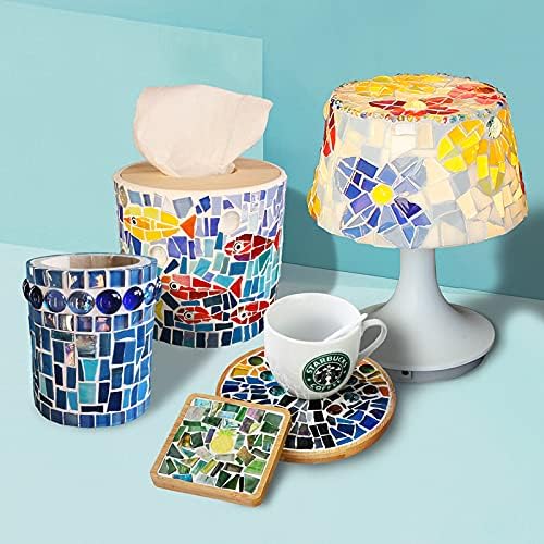 1.1lb Irregular Crystal Mosaic Tiles,Small Mosaic Tile DIY Hobbies Children Handmade Crystal Craft for Crafts Bulk DIY Picture Frames Handmade Jewelry Coaster (Brown Series)