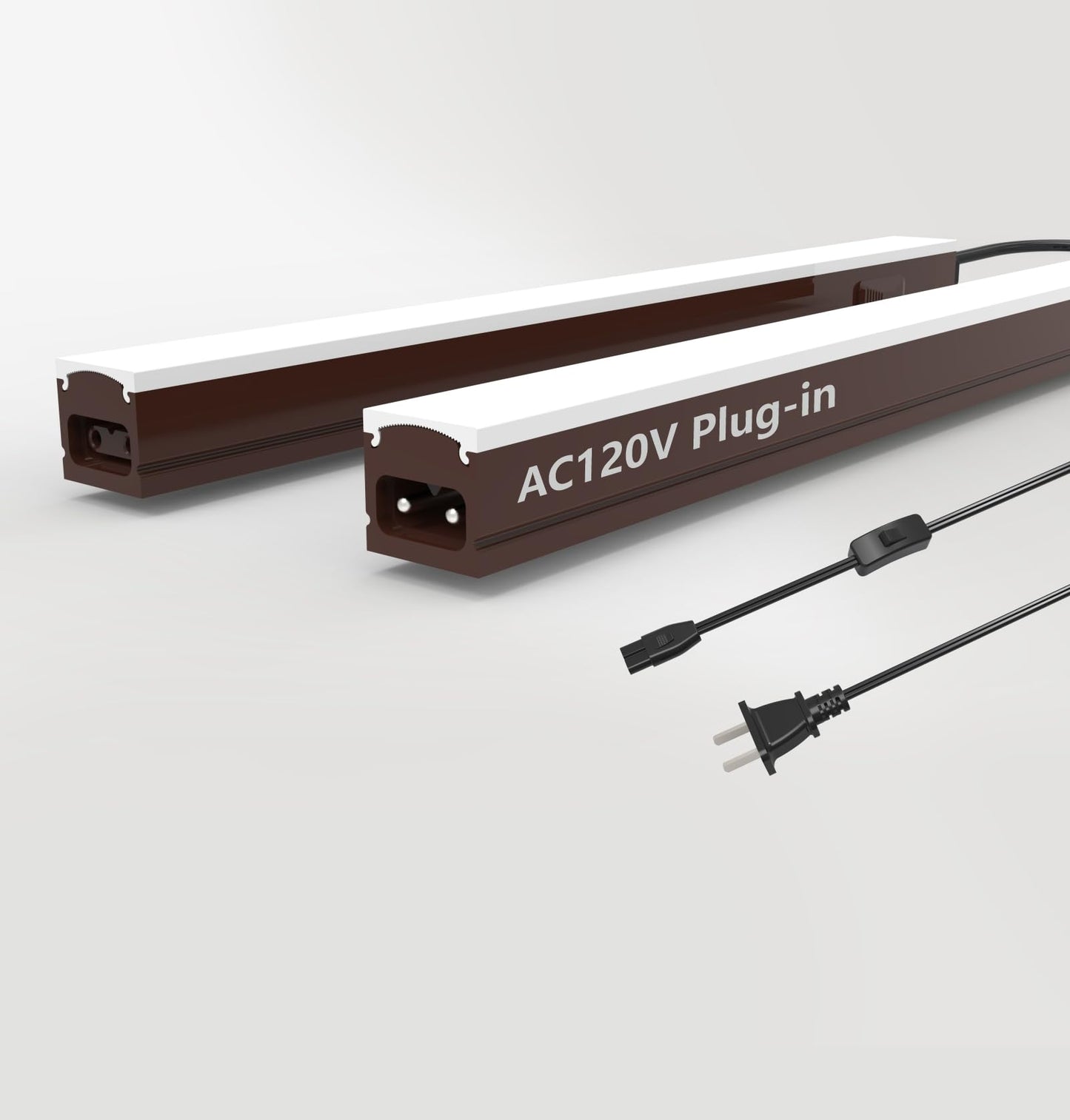 Leetdud Under Cabinet Lighting Plug In  24 Inch 2 Pcs  Linkable Ac120V 3Cct 3000K/4000K/5000K Ultra Slim  Led Under Cabinet Lights For Counter Light  Kitchen  Shelf  Sink  Workshop  Desk  Bronze