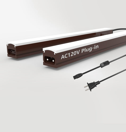 Leetdud Under Cabinet Lighting Plug In  24 Inch 2 Pcs  Linkable Ac120V 3Cct 3000K/4000K/5000K Ultra Slim  Led Under Cabinet Lights For Counter Light  Kitchen  Shelf  Sink  Workshop  Desk  Bronze