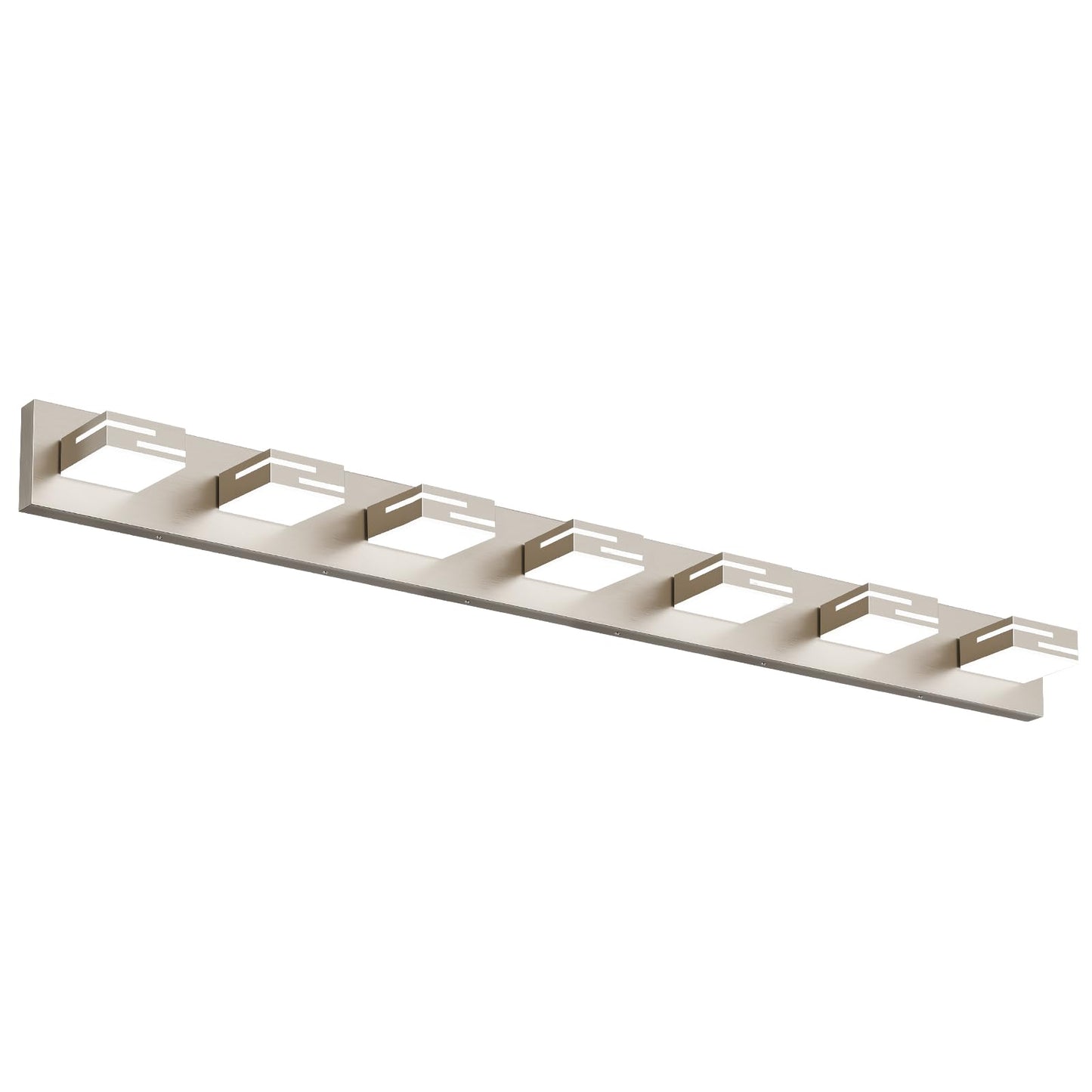 Lkhf Led Modern Bathroom Vanity Light Fixtures  7-Light 48-Inch Dimmable Brushed Nickel Vanity Lights For Bathroom Lighting Fixtures Over Mirror  With 350?Rotatable Acrylic Heads (Cool White 6000K)