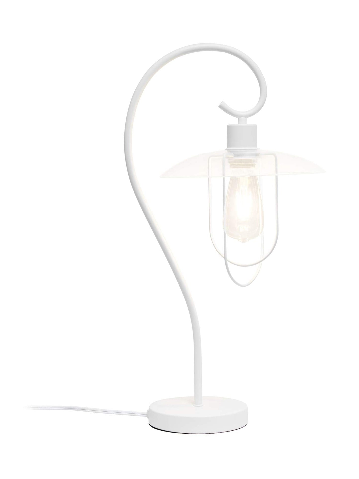Simple Designs Modern Metal Table Lamp LT1086-WHT, Iron, White
