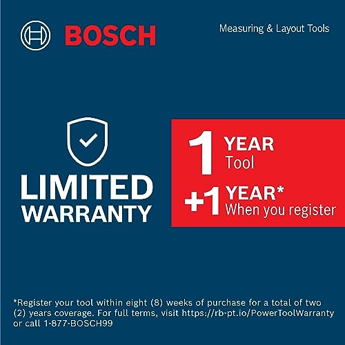 BOSCH GLL50-40G Green-Beam Self-Leveling 360 Degree Cross-Line Laser, Includes 4 AA Batteries, L-Bracket, Ceiling Clip, & Hard Carrying Case